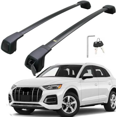 SAREMAS Loading 165lbs Noiseless Roof Racks for 2018-2025 Audi Q5 Roof Rack Cross Bars Luggage Rail Carrier Lockable Black Accessories