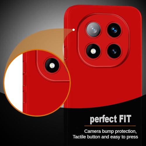 Image of Back Cover for Mi Redmi Note 14 Pro Plus 5G | Full Camera Protection | Premium Liquid Silicon Case | Flexible Bumper Case for Mi Redmi Note 14 Pro Plus 5G (Red)