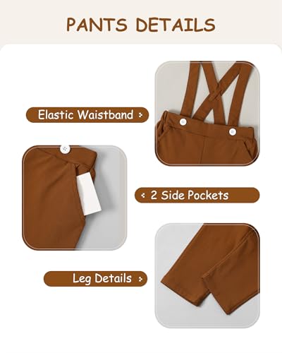 image for YALLET Toddler Baby Boy Clothes Polo Neck Long Sleeve Tops with Remova