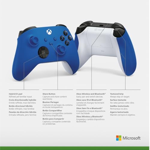 Image of Microsoft QAU-00065 Xbox Special Edition Wireless Controller Shock Blue 2 Pack