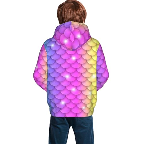Rainbow Scales2 Kid Hoodies Boys Sweatshirts Girls Pullover with Pocket4