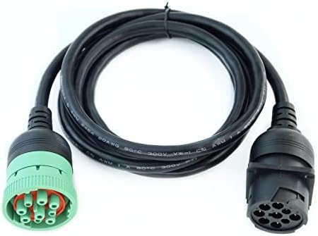 WBLD 9pin J1939 Green Type2 Male to J1939 Black Type 1 Female Extension Cable