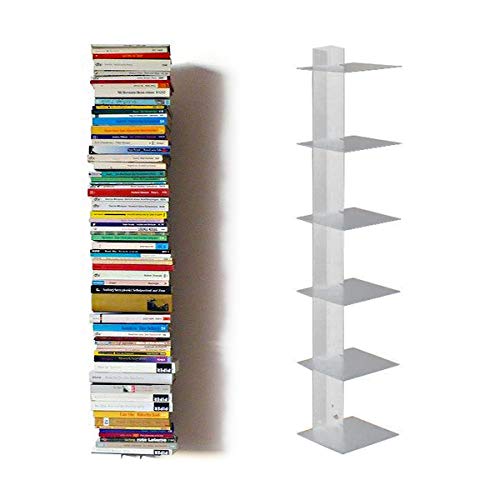 MOCAVI by Haseform boekentoren 90 cm (voor 1 m boeken) lichtgrijs boekenrek wandrek onzichtbaar boekenplank smal RAL 7035
