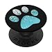 Ice blue Dog Paw print Pop Socket Black Pattern Lovers Gift - PopSockets Grip and Stand for Phones and Tablets