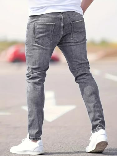 Men's Skinny Jeans Casual Slim Fit High Stretch Tapered Jeans Fashion Vintage Stretch Washed Comfort Flex Denim Pants3
