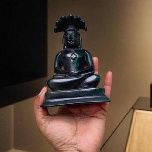 Estatua Parshwanath Jain de Mármol Negro 5 Pulgadas miniatura 6