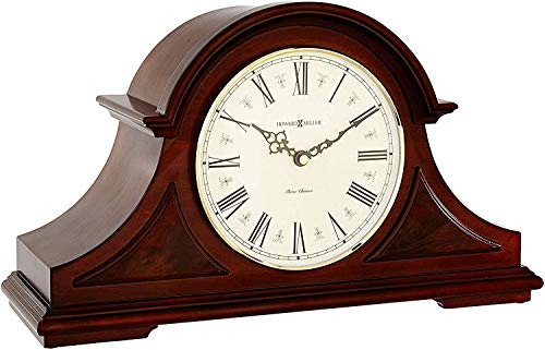 Howard Miller Burton Ii Mantel Clock 635-107 – Windsor Cherry Finish, Decorative Top Molding, Triangular Burl Overlays, Quartz, Triple-Chime Harmonic Movement #TOP1