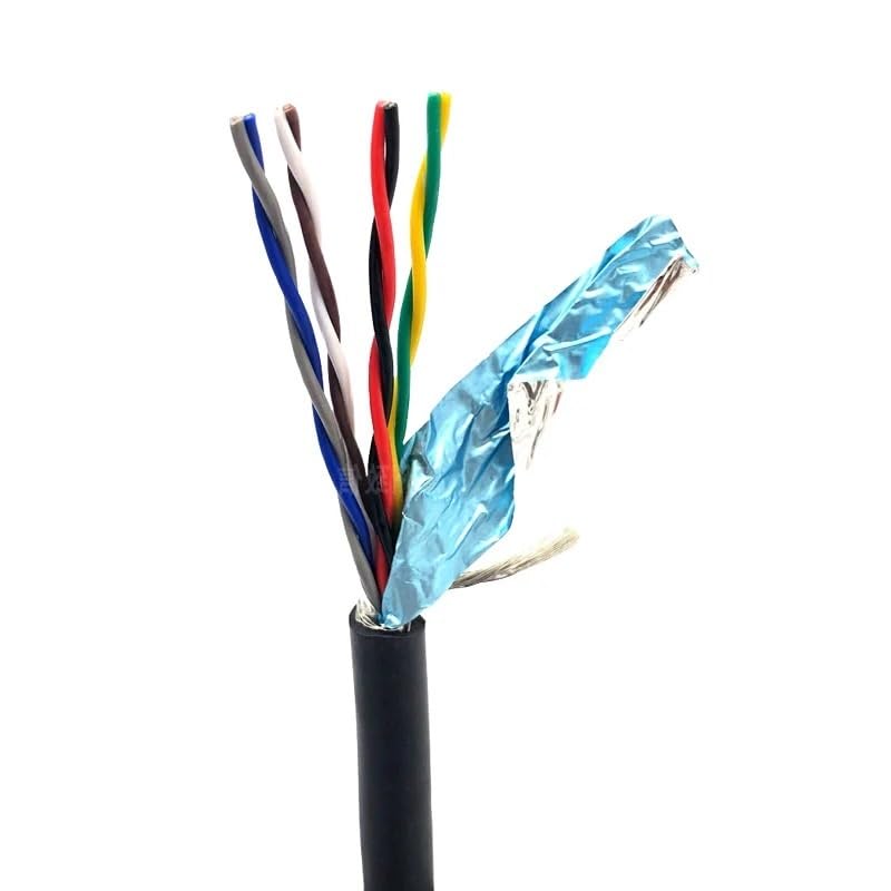 Cavo a doppino Intrecciato schermato, Cavo di Segnale RS485 schermato RVSP in Rame PVC da 5 m 20/18 AWG 2-8 Core RS485 Fai da Te(18 Awg 5meters,8 Cores)
