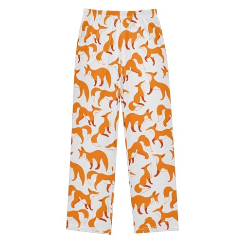 Boys' Pants Cartoon Fox Animal Long Bottoms Jogger Pants Elastic Waist Trousers with Pockets S-XL