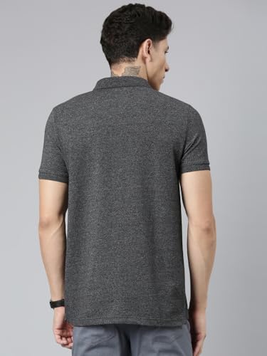 Image of Classic Polo Mens Solid Black Polo Neck T-Shirt