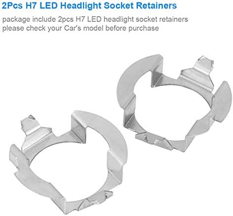 1 Pair H7 LED Adapter, H7 LED Holder H7 Headlight Adapter H7 LED Headlight Bulb Retaining Clip for B Class ML Class, for Opel Chery, for Riich G5, SAAB D5 X55 X25 X65