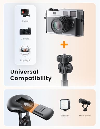 ANXRE 71" Phone Tripod, NT79 Extendable Selfie Stick with 1/4" Camera Mount for Cell Phone＆Camera, Phone Tripod Stand Holder with Remote Compatible with iPhone Android, Camera