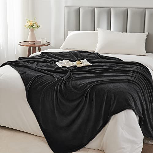 Bedelite BEUSC1SDB1TH Fleece Blanket Black Throw Blankets For Couch & Bed, Luxury Plush Cozy Fuzzy Blanket 50X60 Inches, Super Soft Warm Lightweight Throw Blanket For Travel Camping thumb #5