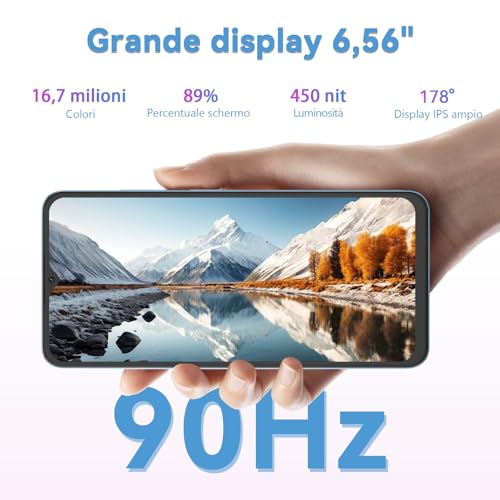 OSCAL 2025 Smartphone Android 15, 12GB +128GB/2TB Telefono Cellulare, 6.52" HD+ 90Hz, 5000mAh Smartphone Offerta, 13MP+5MP,Octa Core, 4G Dual SIM/GPS/Fingerprint/OTG/3.5mm Jack/Gemini Ai - Immagine 2
