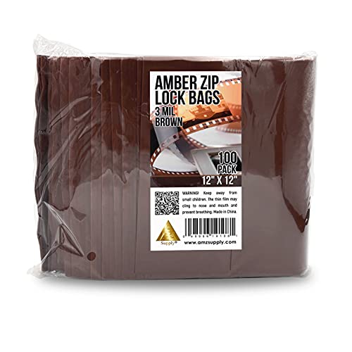 Apq Brown Amber Zip Bags 12 X 12. Poly Zip Bags For Storage Pack Of 100. Durable Plastic Bags Resealable 3 Mil. Water-Resistant Poly Zipper Bags. Poly & Plastic Packaging Bags For Light Sensitive #TOP1