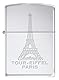 Zippo Sturmfeuerzeug - Tour-Eiffel Paris, High Polish Chrome, Lustre - Nachfüllbar - Wiederverwendbar - Windfestes Design - Geschenkbox - Made in USA
