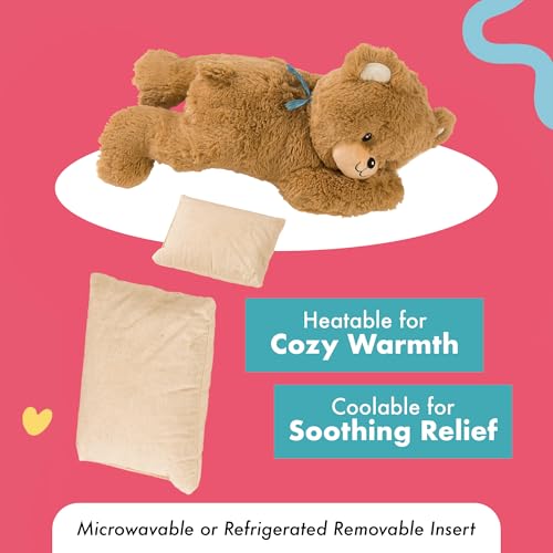 Image of Lilly's Love Heatable & Coolable Lavender Scented Weighted Stuffed Animal - Microwavable Heatable Pad for Kids & Adults - Machine Washable Plushie - Calming Stuffed Animal for Anxiety - Bear