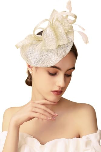 BABEYOND Fascinators Hats for Women Tea Party Glitter Pillbox Hat Derby Hat