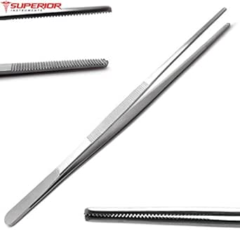 12" Dressing Tissue Forceps Tweezer Surgical Instrument Serrated - Foto 2