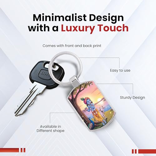 Image of Stylish Metal Keychains with Permanent Glossy Print - Inspirational Quotes & Spiritual Designs - Perfect Key chains for loved ones, Personal Use, Gifts & Return Gifts