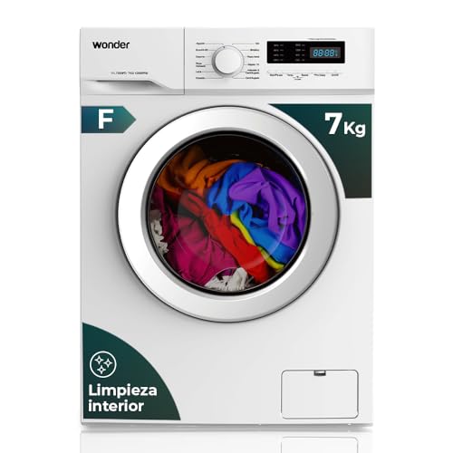 Wonder Lavadora 7Kg Carga Frontal Blanco WL7200FD. 1750W, 1200rpm, 12 Programas, Función Stop&Go, Tambor Diamante, Clase de Eficiencia Energética F