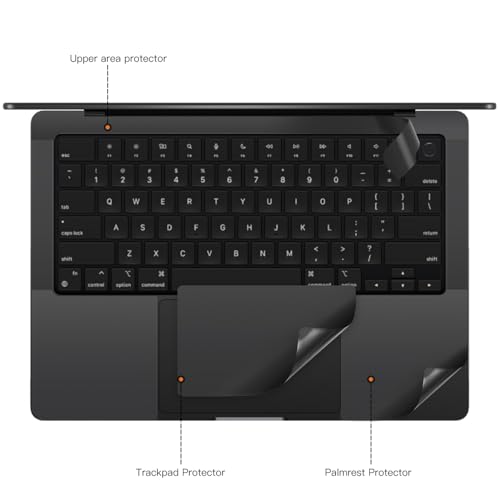 Image of CaseBuy Palm Rest Vinyl Skin Protector (3 in 1) for MacBook Pro 14 inch M4 M3 Pro /Max A2918 A2992 A3401 A3112 A3185 2024 2023 with Touch Keyboard Cover Scratch Resistant