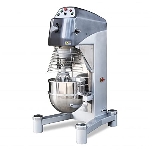 80-QT HEAVY-DUTY BAKING MIXER WITH GUARD AND TIMER by Omcan – 80.0 quarts, Stainless Steel, Silver, Model 44391