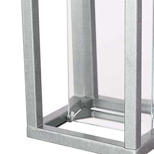 Image of Globe Electric 44880 Bowie 1-Light LED Integrated Outdoor Wall Sconce, Galvanized Steel, Bulb Not Included