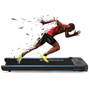 CITYSPORTS Elektrische loopband, motor van 440 W, geïntegreerde bluetooth-luidspreker, instelbare snelheid, LCD-display en calorieënteller, ultradun en stil, voor thuis/kantoor