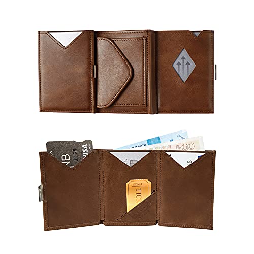 Exentri Multiwallet In Hazelnut W/Stainless Steel Locking Clip And Coin Pocket #TOP1