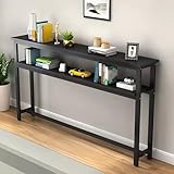 コンソールテーブル エントランス台 玄関テーブル サイドテーブル棚 玄関収納 玄関棚 おしゃれ 木目調 スリム ナチュラル 細長い 省スペース 飾り オープンラック北欧風 (二層 高さ100CM, 黒棚＋黒板, 長さ 120 幅 20CM)