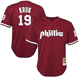 John Kruk Philadelphia Phillies #19 MLB Kids Youth 4-20 Burgundy Cooperstown Player Jersey - Size 8