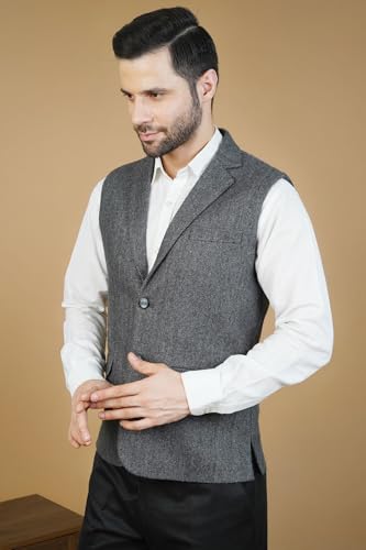 Image of WINTAGE Mens Tweed Wool Nehru Jacket