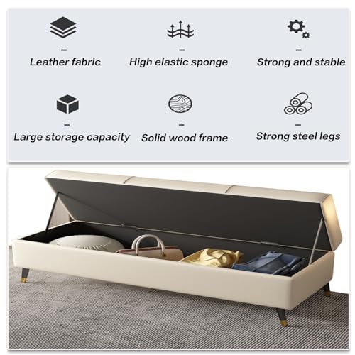 Taburete rectangular para sala de estar con almacenaje decorativo y elegante 7