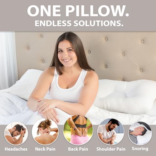 Firm Tri-Core Cervical Support Pillow for Neck, Shoulder, and Back Pain Relief - Full Size, Made in USA