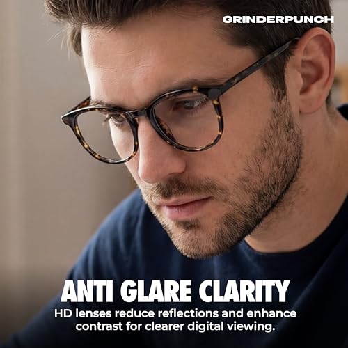 Image of grinderPUNCH Reading Glasses Men Women Fashion Computer Readers Stylish Blue Light Blocking Glasses Gaming Eyeglasses