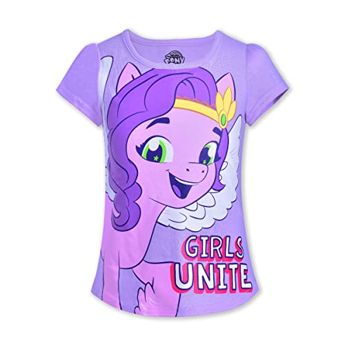 My Little Pony Girl's 4 Pack Unicorn Short Sleeve Tee Shirt Set Purple #TOP4