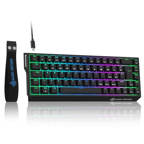 LexonElec MAGIC-REFINER X68 HE 8000Hz Rapid Trigger Mechanical Keyboard, Compact 60% UK Layout Wired Gaming RGB Backlit, 0.04mm RT Accuracy, Magnetic Switch, Adjustable Actuation, Snap Tap, Black