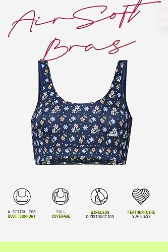 Image of &Circus Airsoft Non Padded Sports Bra for Women | Active Wear Full Coverage Bra for Women | Comfy Full Coverage Lounge Bra