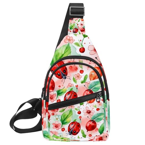 Mochila cruzada de mariquita para correr y viajar unisex