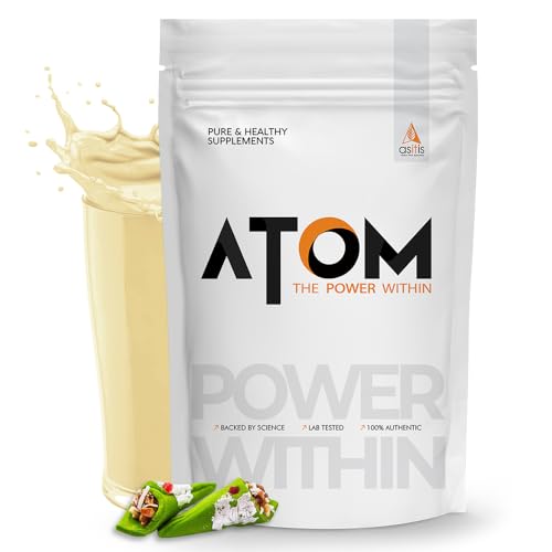 Image of AS-IT-IS ATOM Whey Protein 1kg | 27g protein | Isolate & Concentrate | Shahi Paan | USA Labdoor Certified | With Digestive Enzymes for better absorption