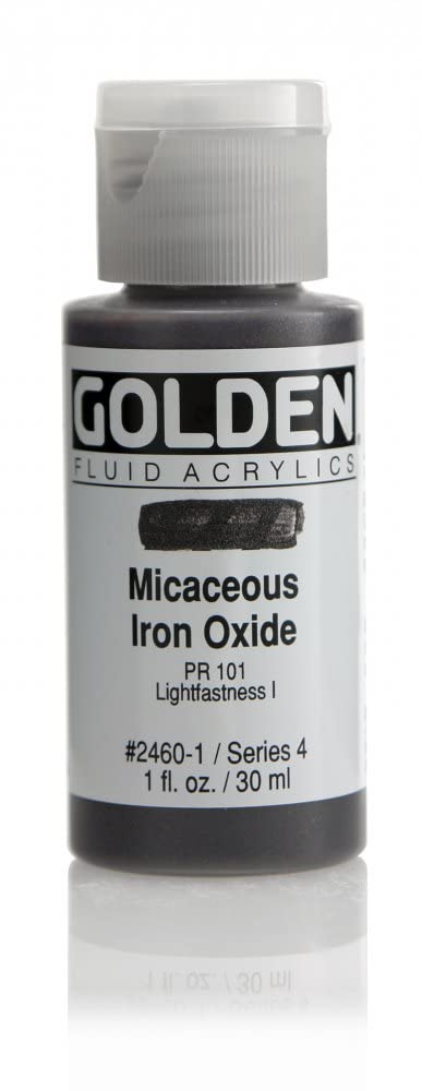 Golden Fluid Acrylic Paint - Iridescent Micaceous Iron Oxide 1 Ounce Bottle