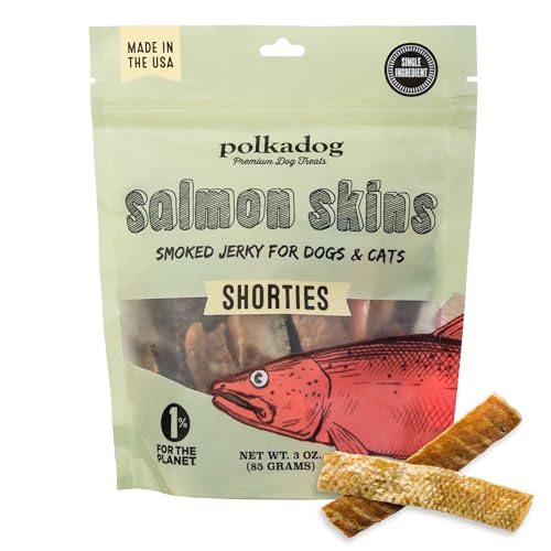 Polkadog Salmon Skin Dog Treats - All Natural, Single Ingredient