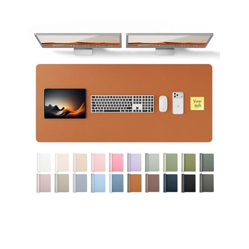 YSAGi Leather Desk Protector, Office Mat, Large Mouse Mat, Non-Slip PU Leather Blotter, Laptop Desk Pad, Waterproof Writing Pad for Office and Home (B
