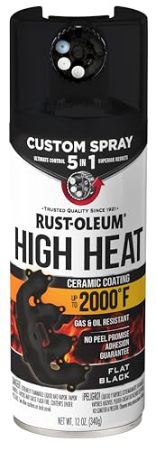 Rust-Oleum Automotive High Heat Spray Paint Custom Spray 5-in-1, 12 oz, Flat Black