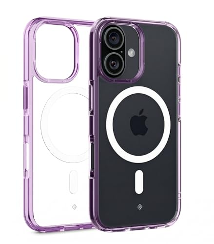 Image of Spigen Caseology Quartz Crystal Mag Back Cover Case for iPhone 16, MagSafe Compatible, Clear Transparent - PC+TPU | Crystal Purple
