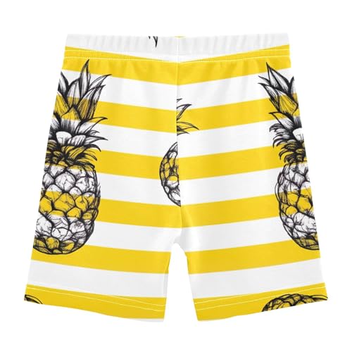 Joisal Cotton Shorts Under Dress Cartoon Pineapples Yellow Stripe Toddler Girl Biker Shorts 4t Kids Clothes2