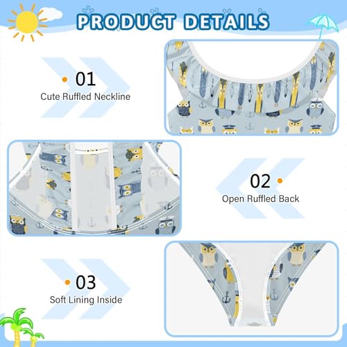 Traje de baño para niñas Yoogain con volantes suaves para verano 5