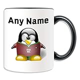 Regalo personalizado – Taza nacional de Portugal (tema del diseño del equipo de fútbol de pingüino, color) cualquier nombre/número en su único – FC Kit camiseta Jersey Strip A Seleccao das Quinas portugués POR