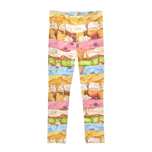 Colorful Food Ice Cream Girls Casual Leggings for Kids Printed Long Pant Bottoms Stretch and Soft2
